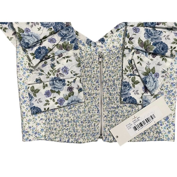PETERSYN Sybil Crop Top in Seaside Spring Summer Ditsy Floral‎ Rose Small NEW - Picture 4 of 8